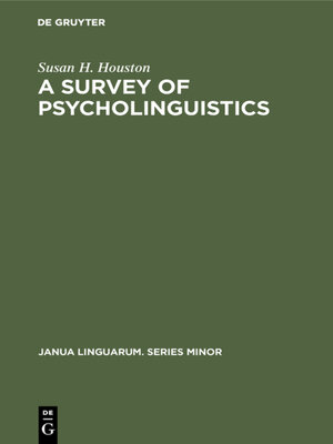 cover image of A Survey of Psycholinguistics